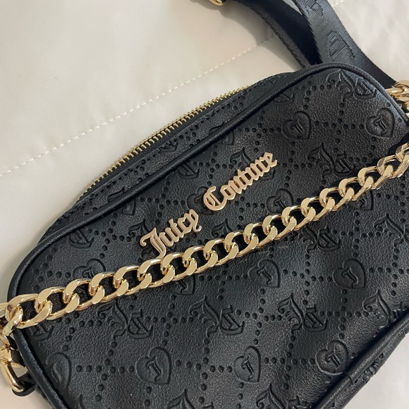 Juicy Couture Black and Gold Crossbody Bag with Adjustable Strap - Picture 2 of 4